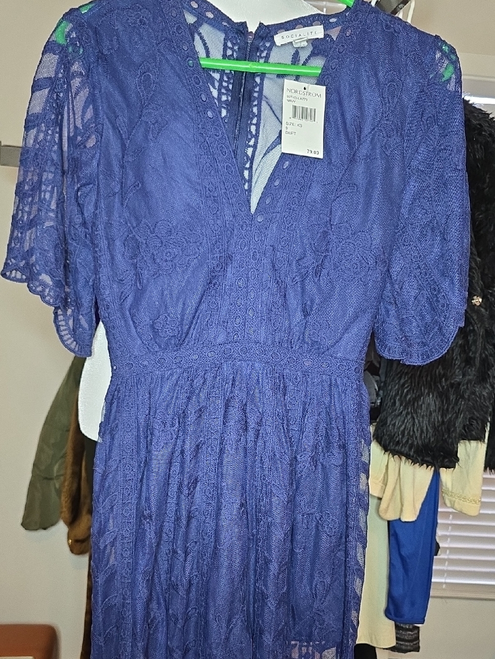 Socialite Navy Lace Midi Dress